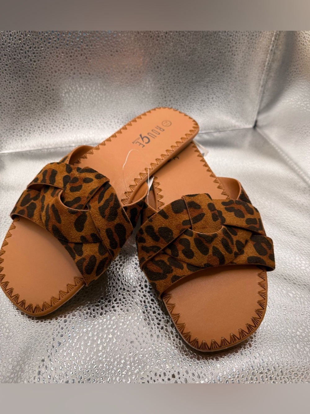 LEOPARD Print Slide Sandals - Women’s Size 7.5